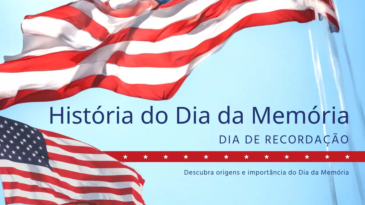 História clássica azul celeste e vermelha Introdução ao Dia da Memória