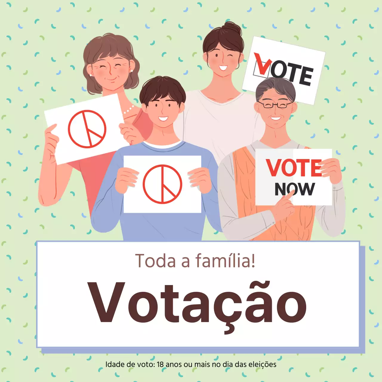 Um bonito anúncio de incentivo ao voto em verde-limão