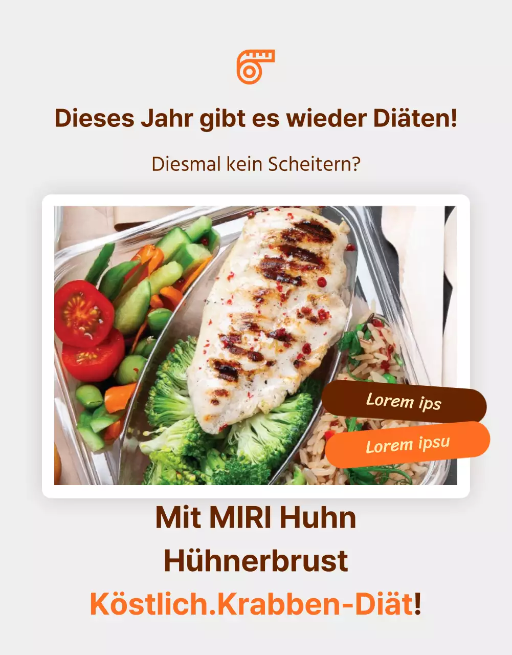 Einfache Diät Hühnerbrüste in Orange und Braun fördern