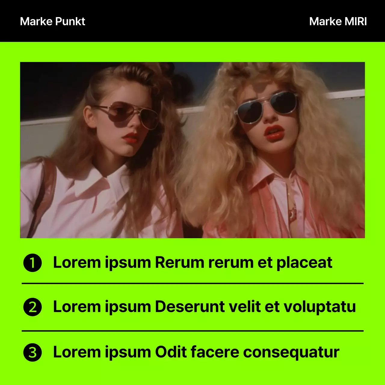 Eine hippe, neon-schwarze Branding-Fibel