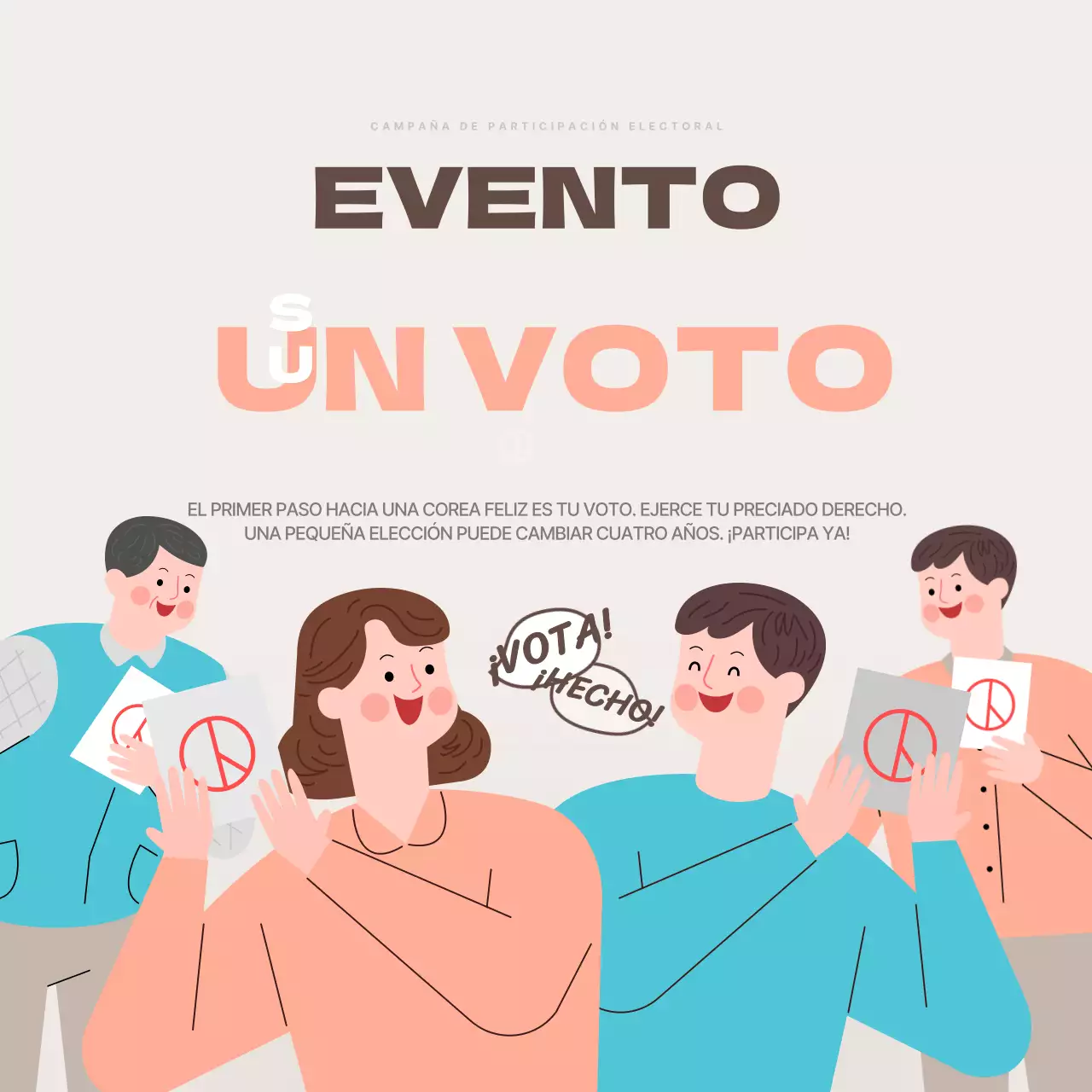 Vota en naranja y azul claro