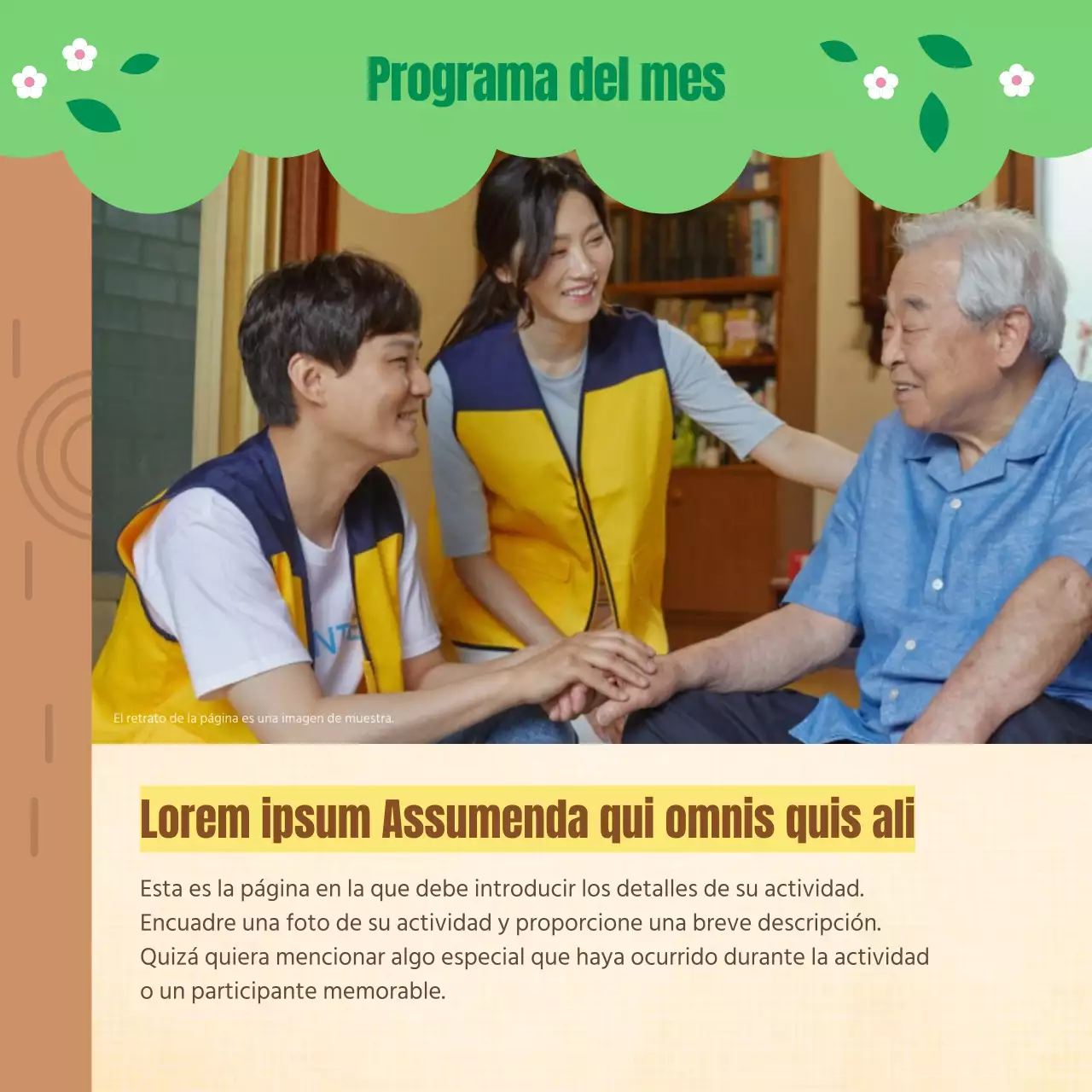 Boletín del sector público minimalista en chartreuse y marrón