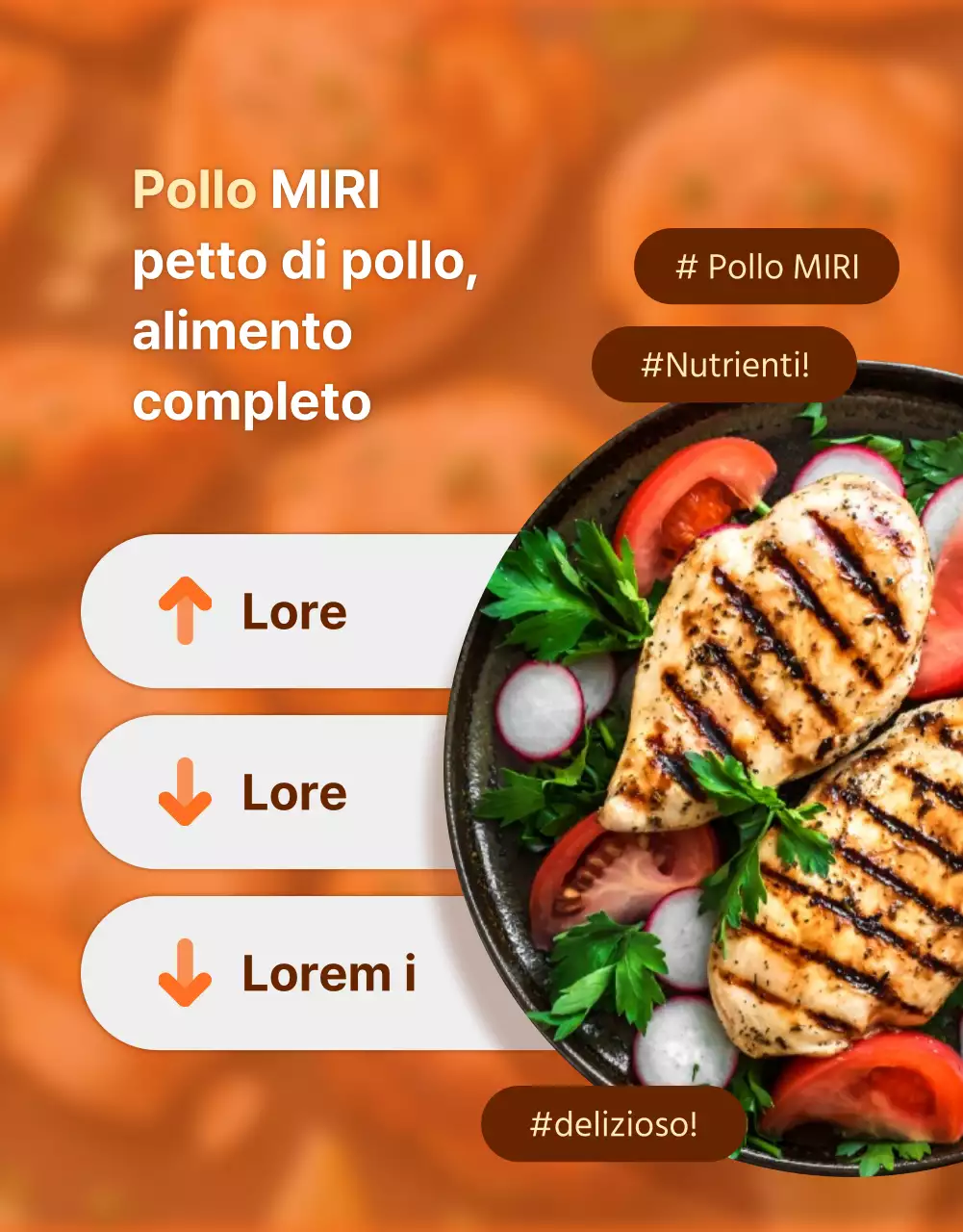 Promuovere la dieta semplice Petti di pollo all'arancia e al marrone