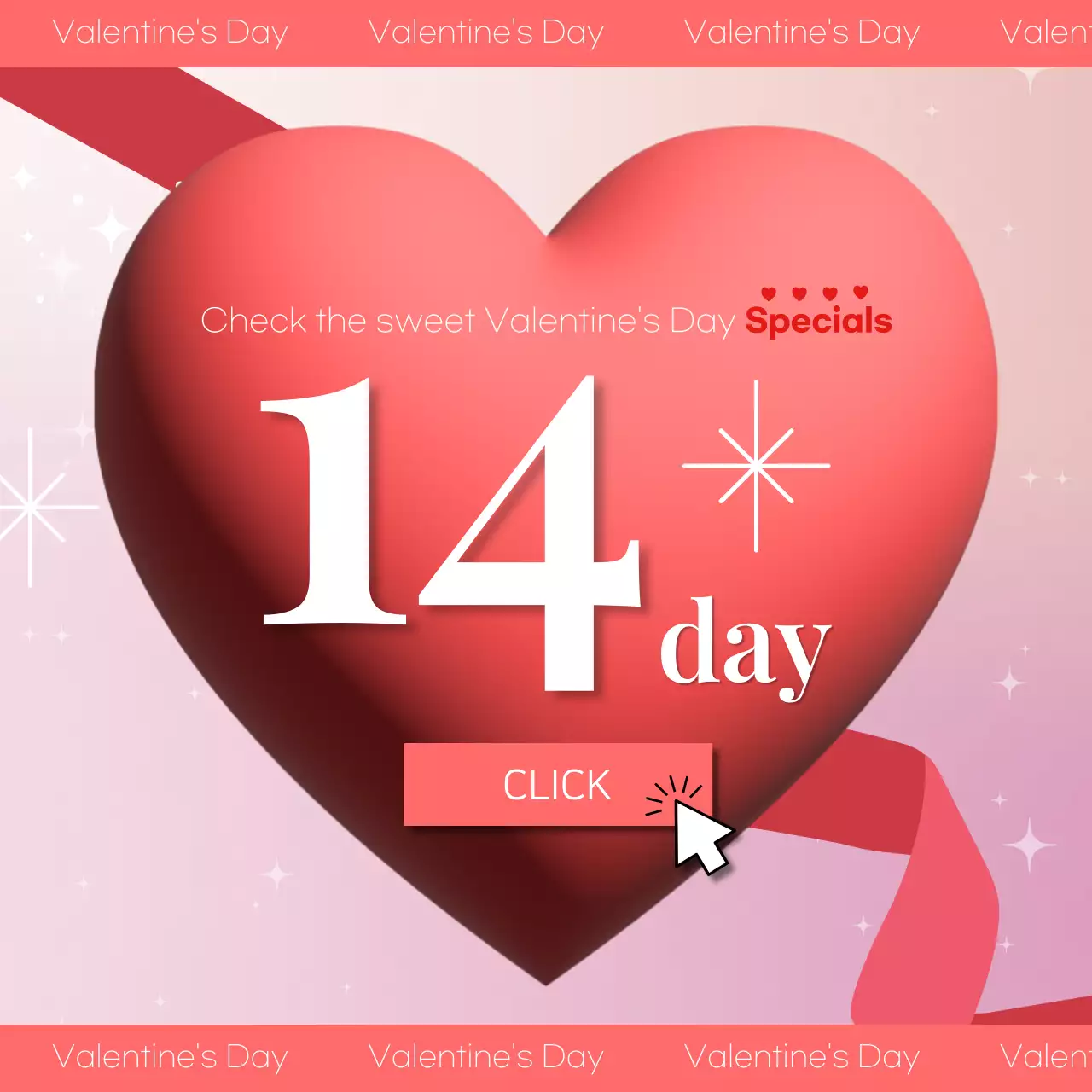 Red Trendy Valentine's Promotion Instagram Carousel