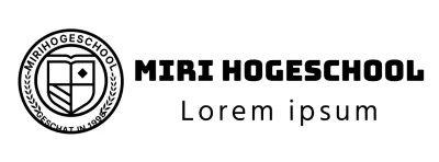 Middelbare school logo in de vorm van een cirkel onderwijssymbool