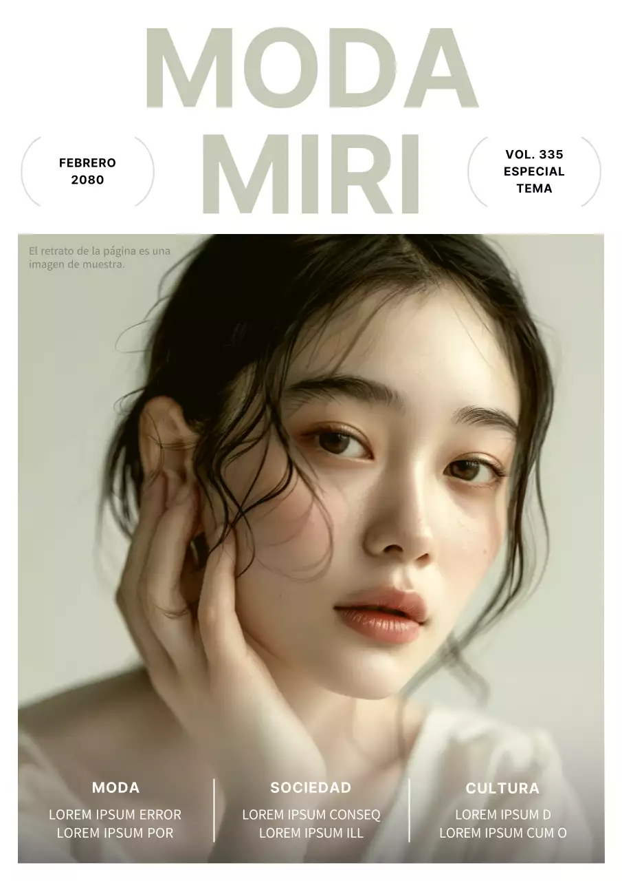 Un moderno anuncio de revista de moda en color caqui