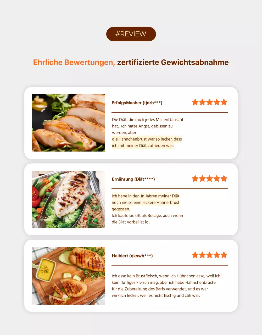 Einfache Diät Hühnerbrüste in Orange und Braun fördern