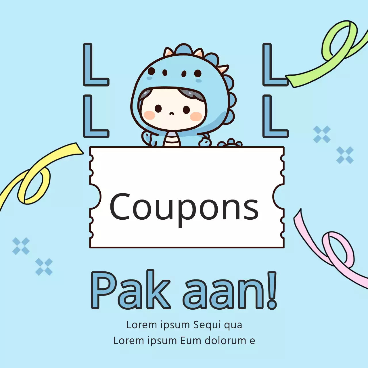 Een mooie blauw met gele Lunar New Year verkoopadvertentie