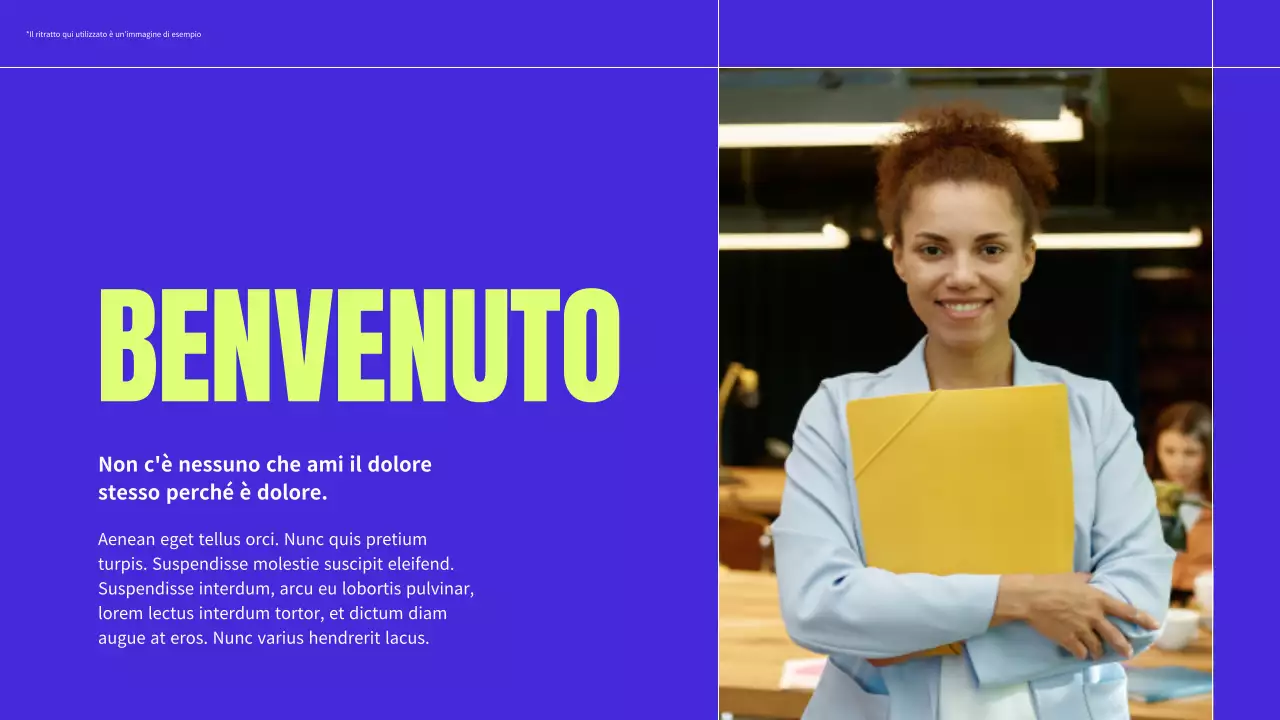 Materiale per il profilo aziendale moderno, blu e neon