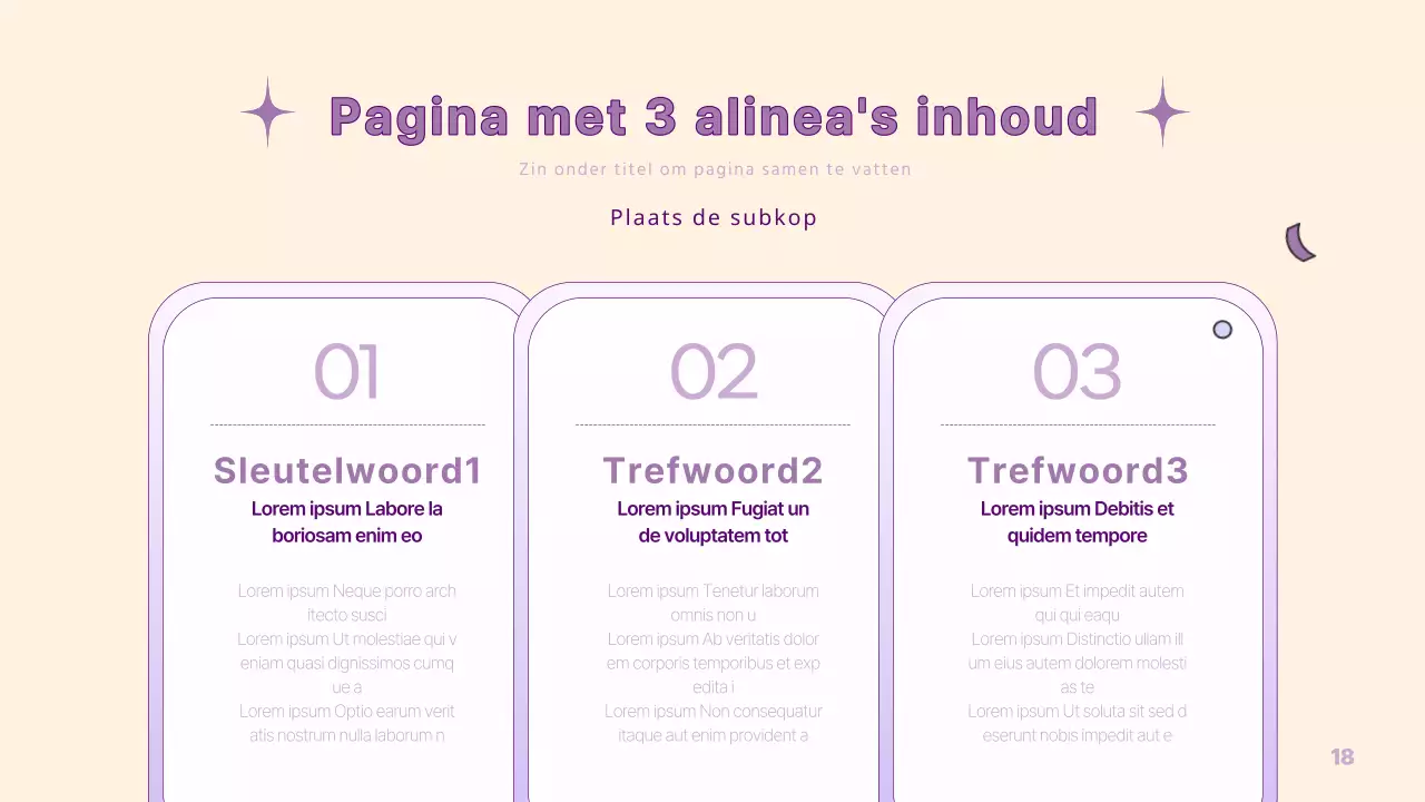 Een eenvoudige PM-presentatie in geel en paars