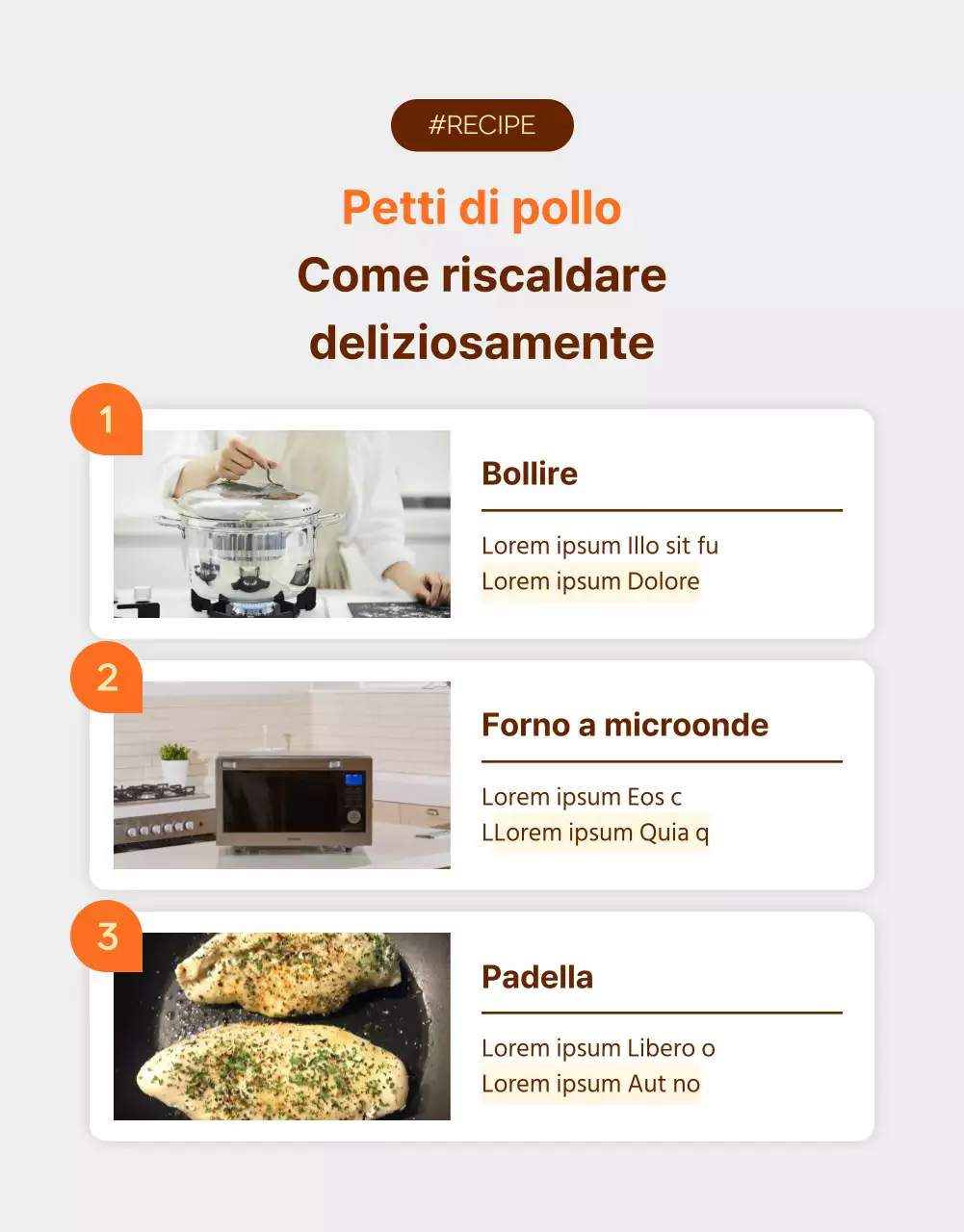 Promuovere la dieta semplice Petti di pollo all'arancia e al marrone