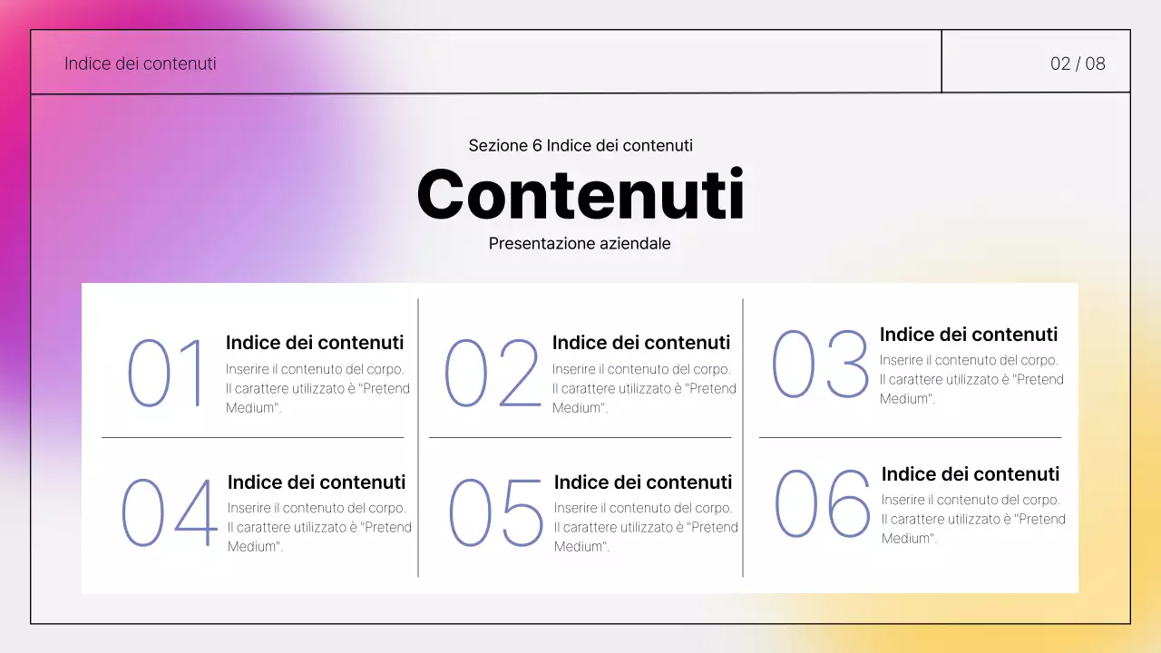 Relazioni scritte a mano semplici e presentabili, in viola e giallo.