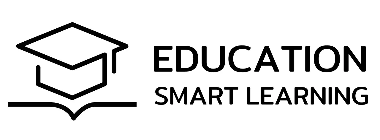 Smart Learning with a bachelor's cap and book illustration logo
