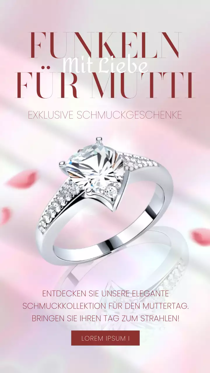 Rosa und Rot Elegante Schmuckwerbung zum Muttertag