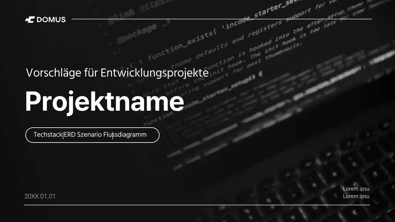 Ein einfacher schwarz-weißer Entwicklungsentwurfsvorschlag