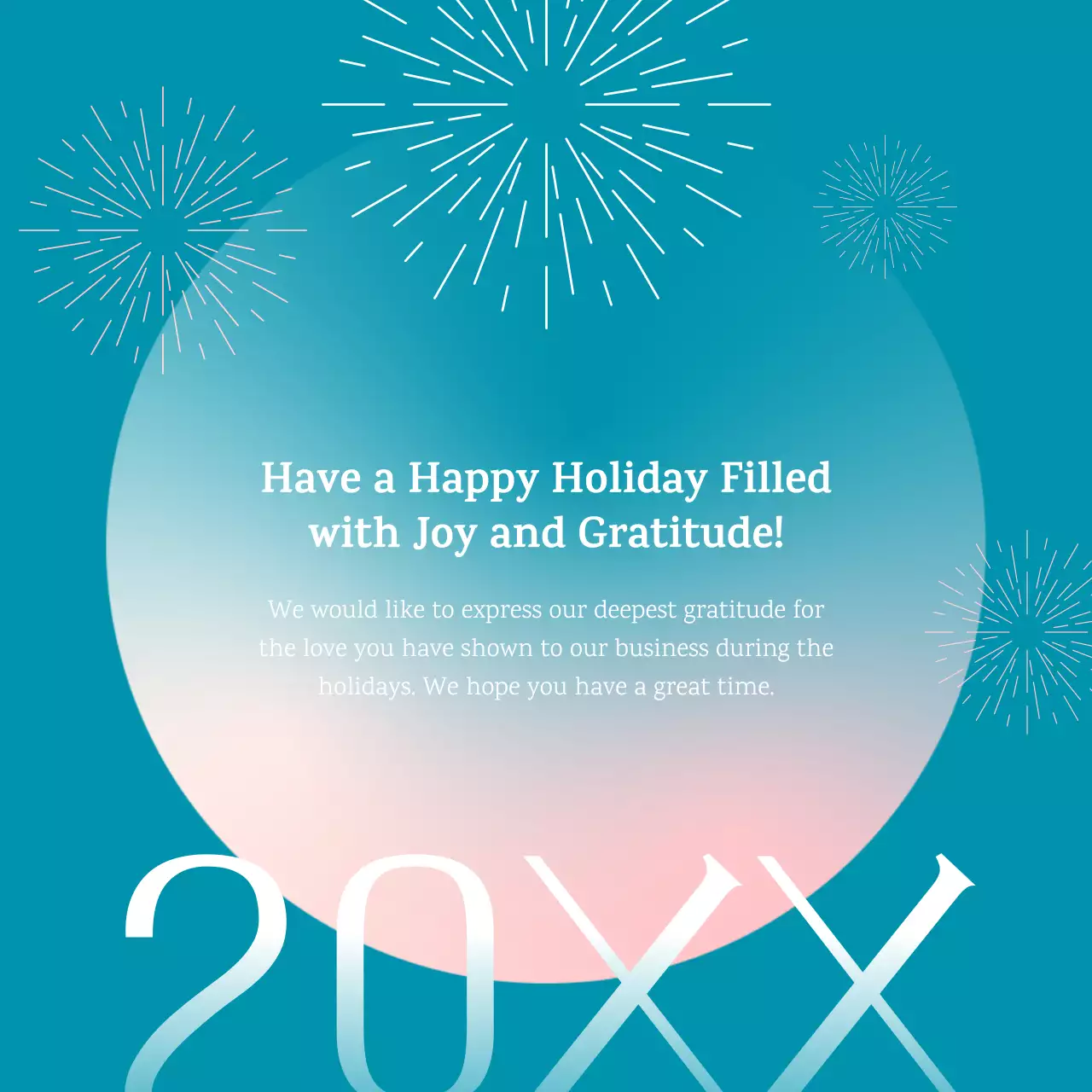 블루 모던 홀리데이 인사말 카드 소셜 미디어 게시물