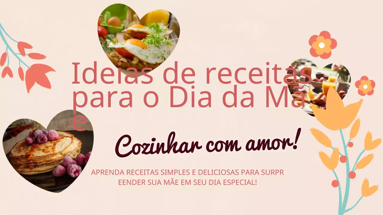 Receitas de culinária cor-de-rosa e laranja para o Dia da Mãe