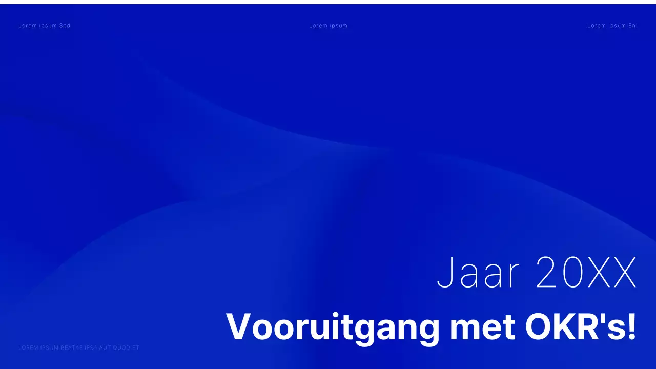 Modern OKR-rapport in blauw en wit
