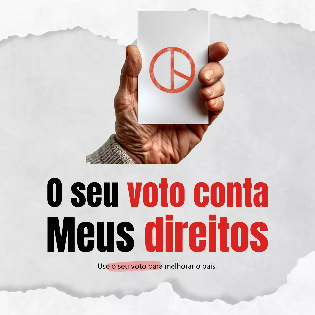 Um simples anúncio de campanha eleitoral a vermelho e cinzento