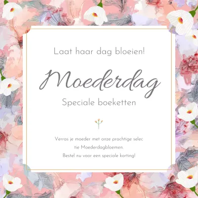 Roze en Wit Elegant Moederdag Bloemen Evenement Publiciteit