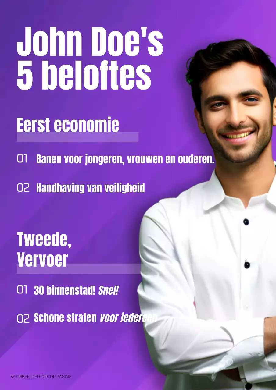 Een eenvoudige paarse algemene verkiezingscampagne
