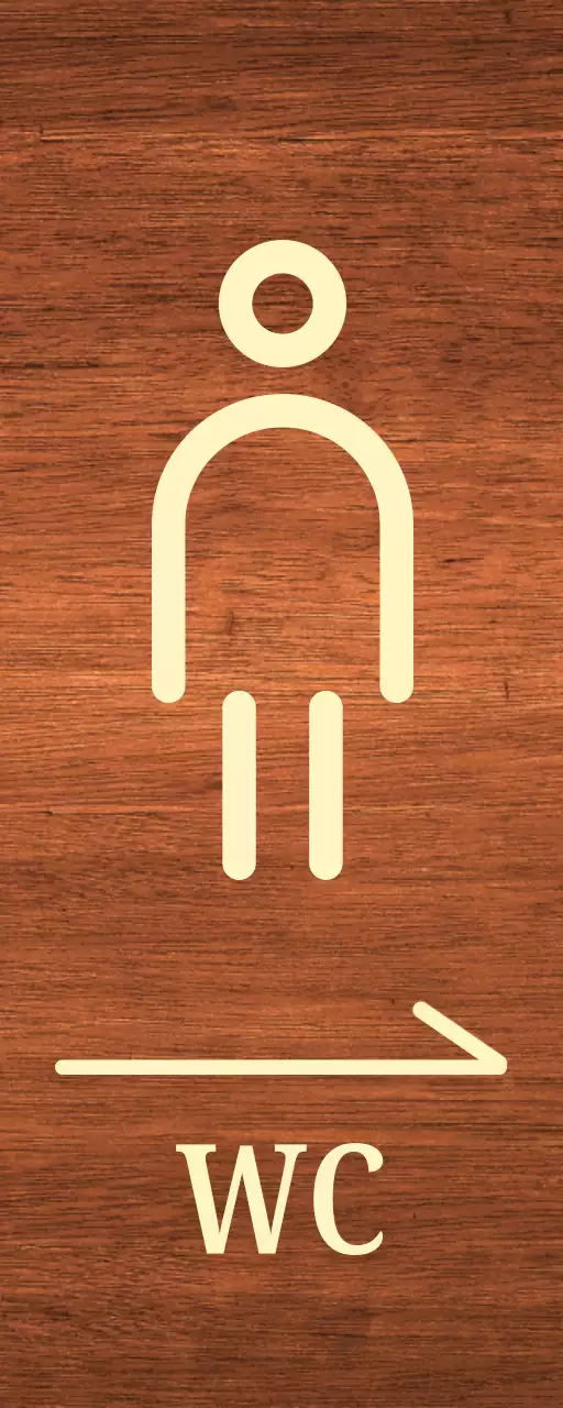 Icona dell'uomo beige per le posizioni della toilette