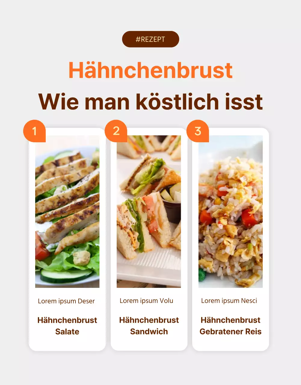 Einfache Diät Hühnerbrüste in Orange und Braun fördern