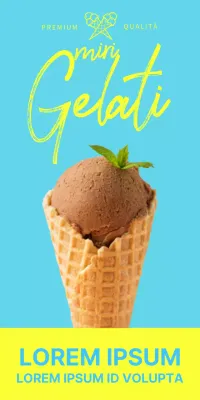 Promuovete la vostra attività con una foto di un gelato azzurro e una posizione di divieto di sosta.