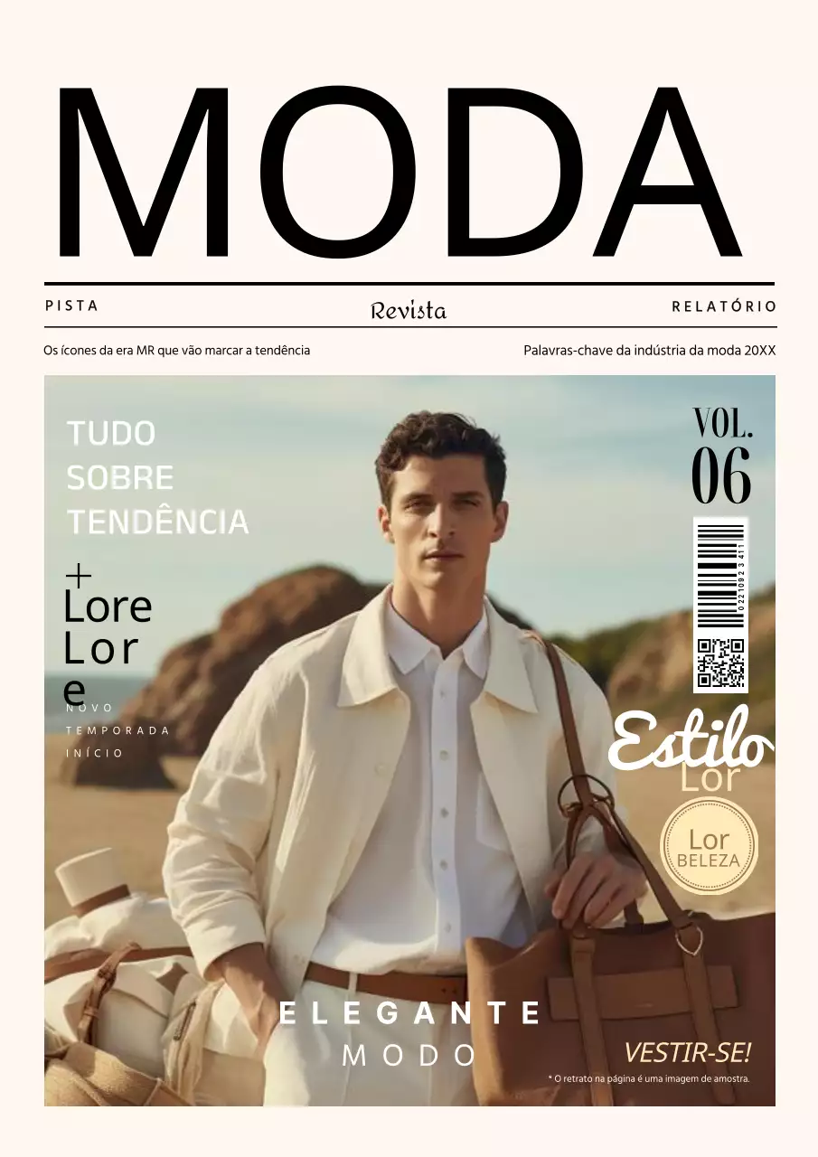 Revistas de moda em marfim e preto