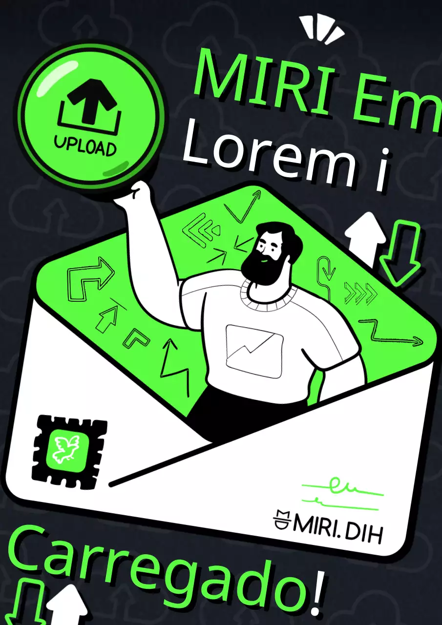 Promover um boletim informativo de estilo pop-art em preto e chartreuse