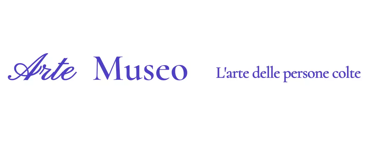 Logo del museo con un concetto di classe in corsivo