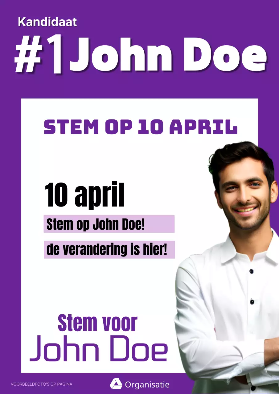 Een eenvoudige paarse algemene verkiezingscampagne