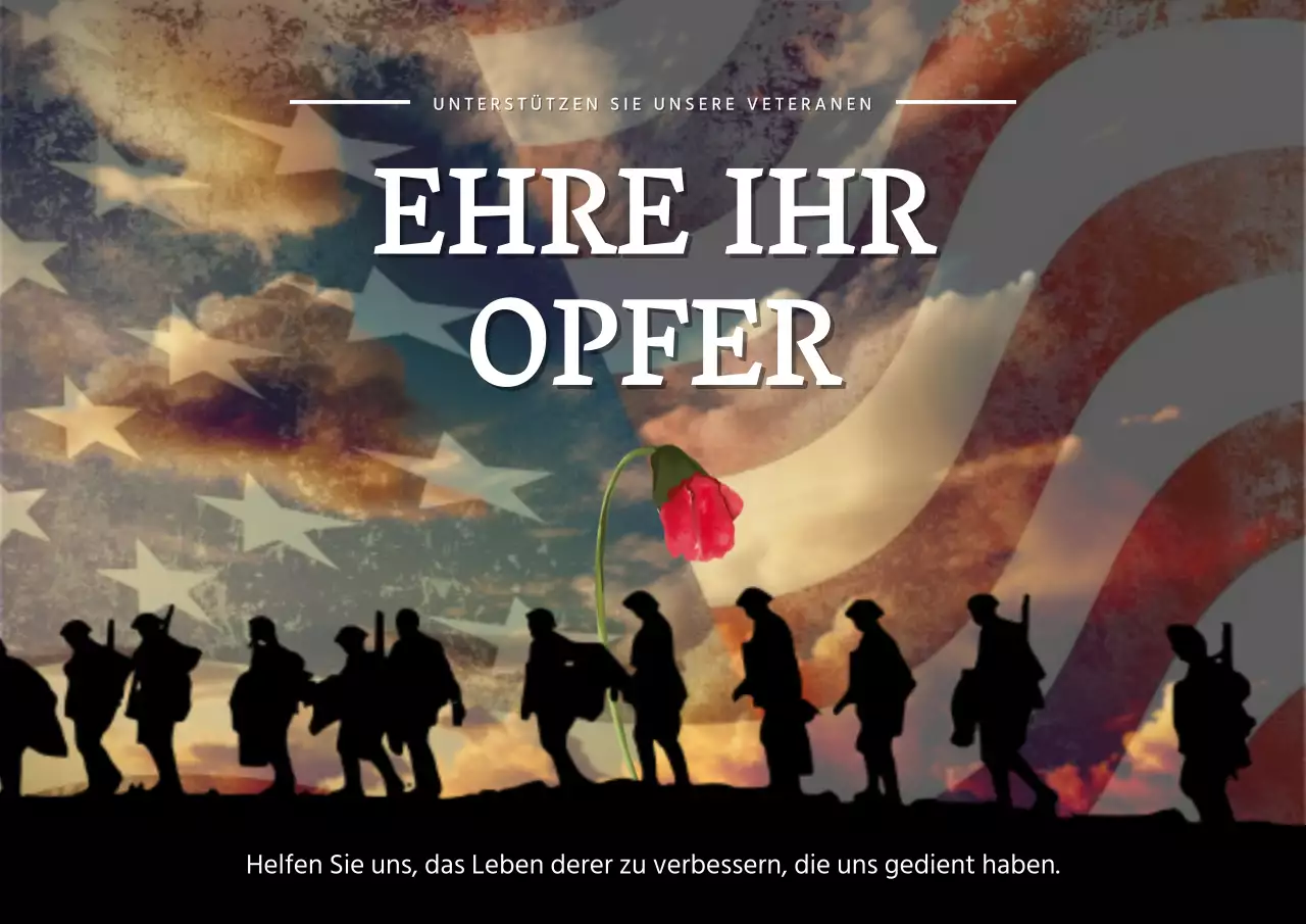 Red and Blue Classic Veteranenunterstützung Werbung