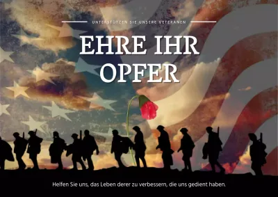 Red and Blue Classic Veteranenunterstützung Werbung