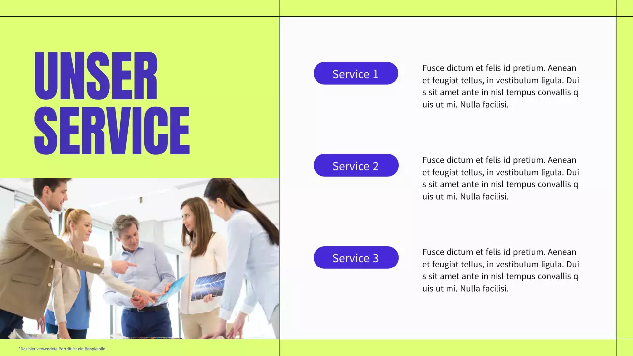 Blaues und neonfarbenes modernes Business-Profilmaterial