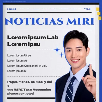Promoción de una sencilla empresa de contabilidad azul y negra
