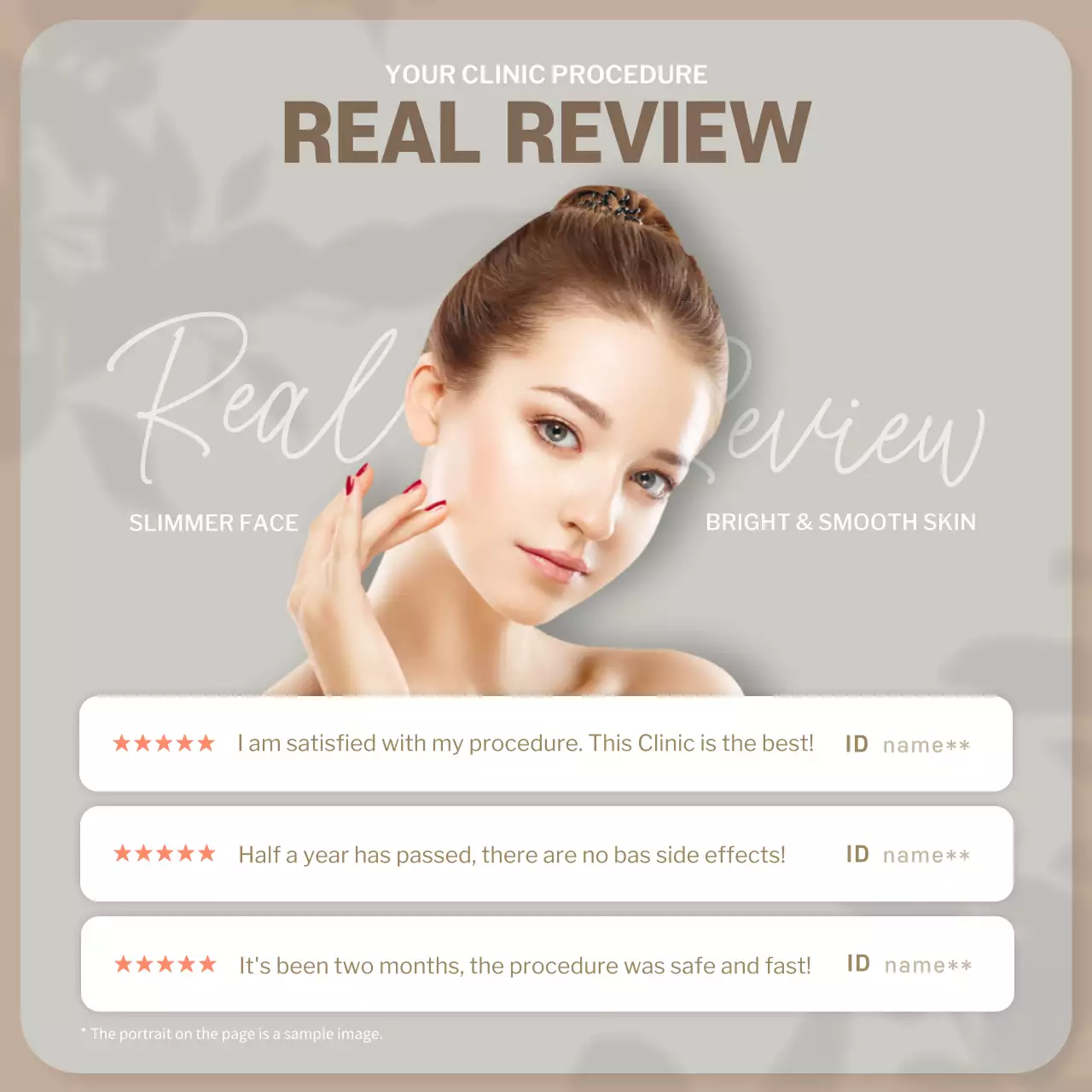 베이지 모던 클리닉 프로모션 소셜 미디어 게시물