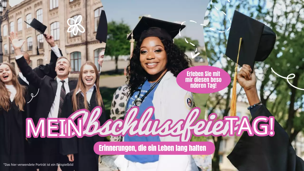 Rosa und Weiß Trendy Graduation Day Story