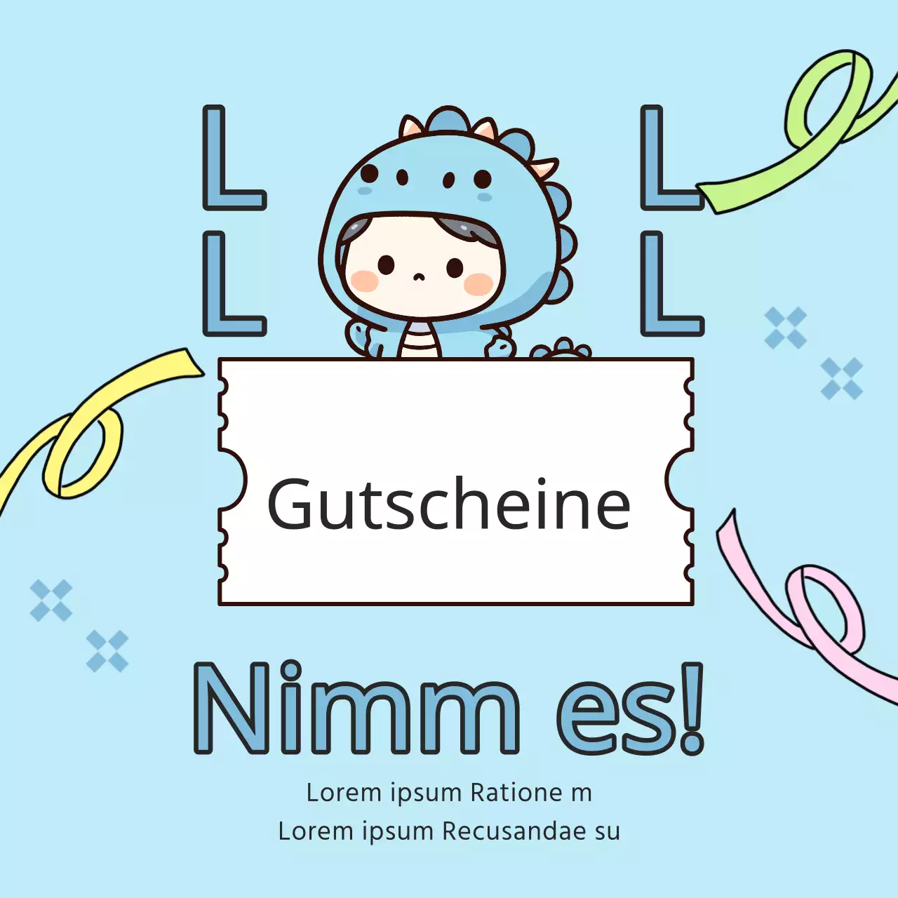 Eine hübsche blau-gelbe Verkaufsanzeige zum Mondneujahrsfest