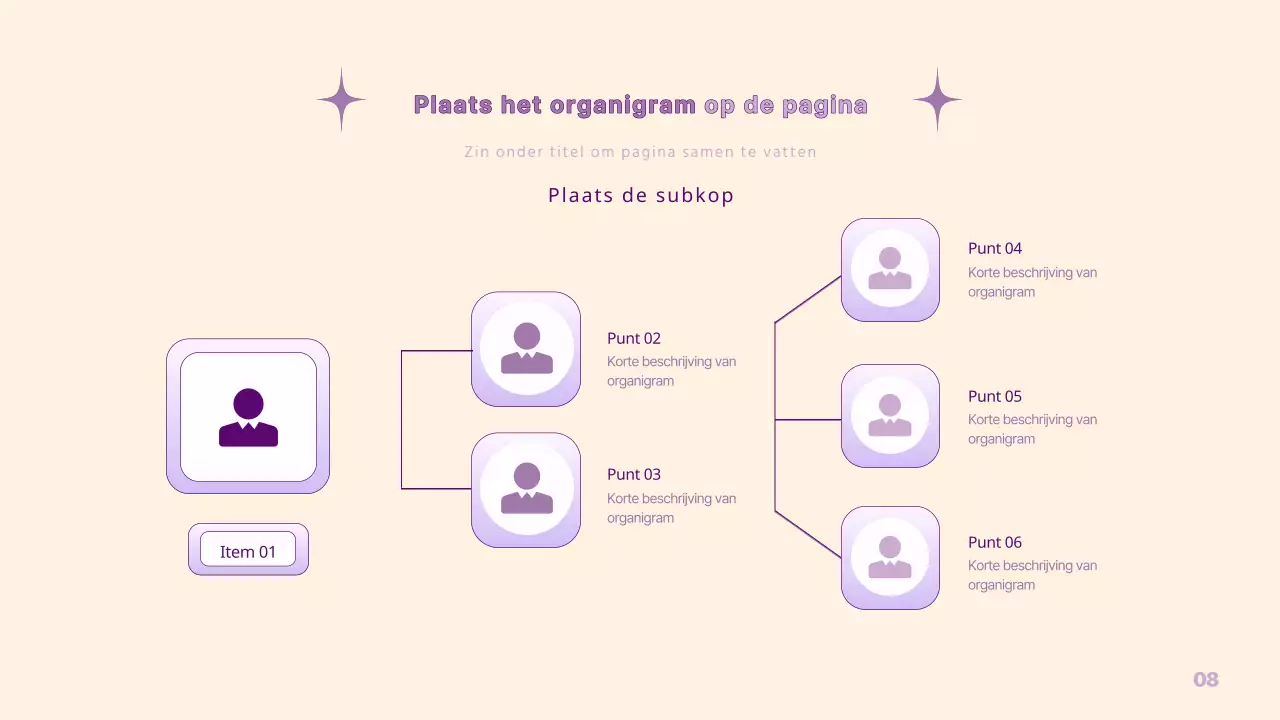 Een eenvoudige PM-presentatie in geel en paars