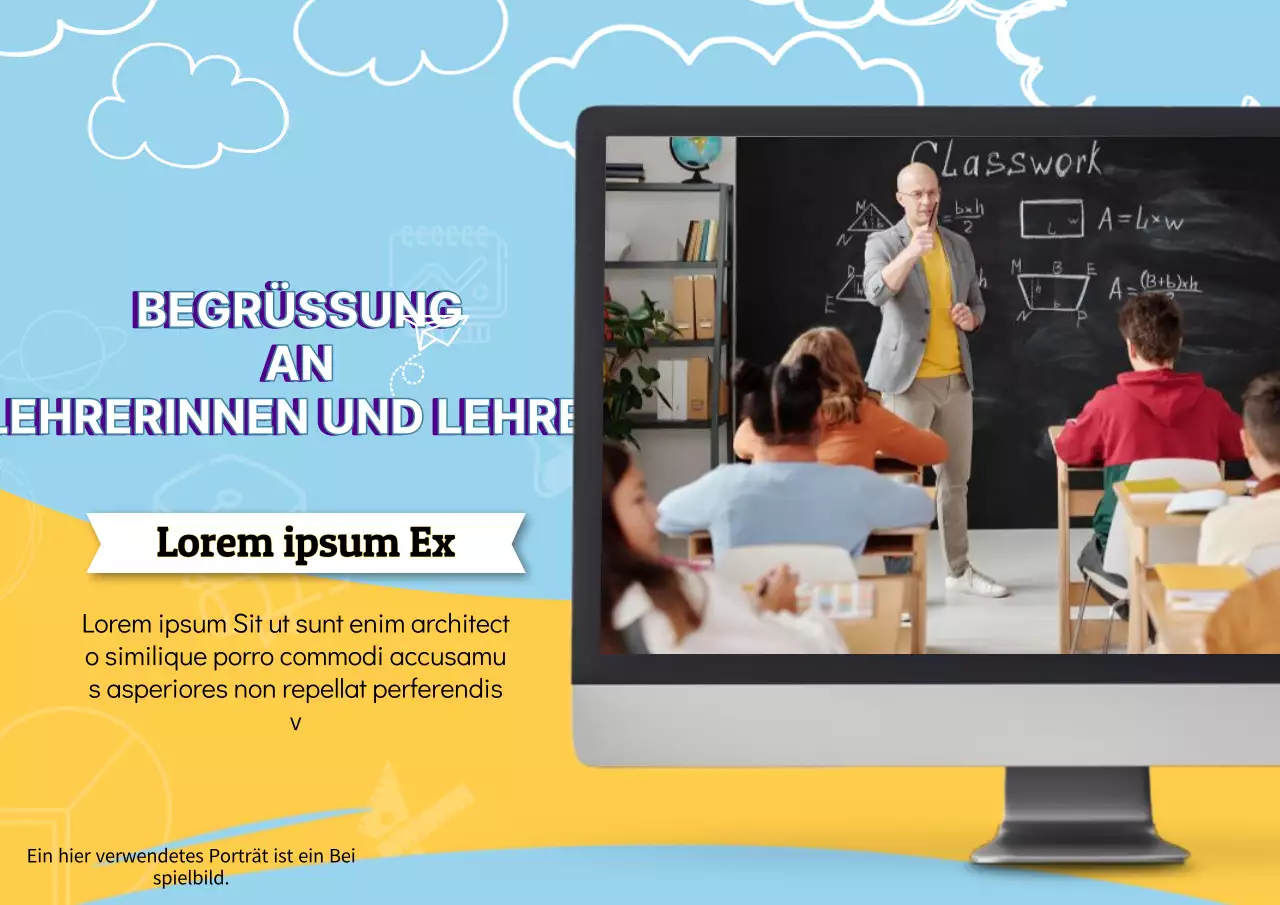 Himmelblau und Gelb Trendy Teachers' Day Webinar-Einladung
