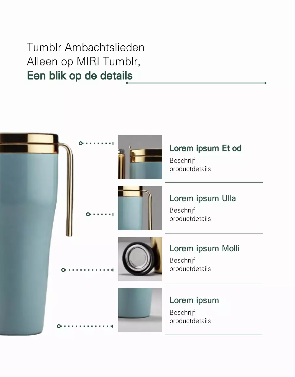 Een minimalistische wit met groene Tumblr advertentie voor nieuwkomers