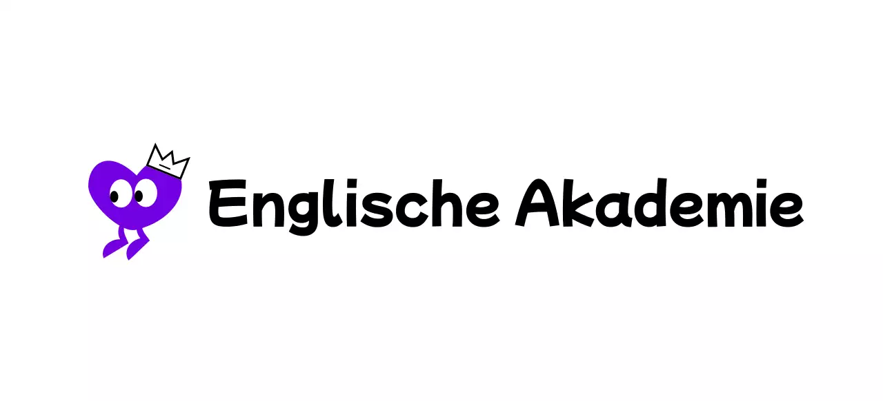 Ein niedliches Konzept Englisch Akademie mit einem lila Herz Charakter