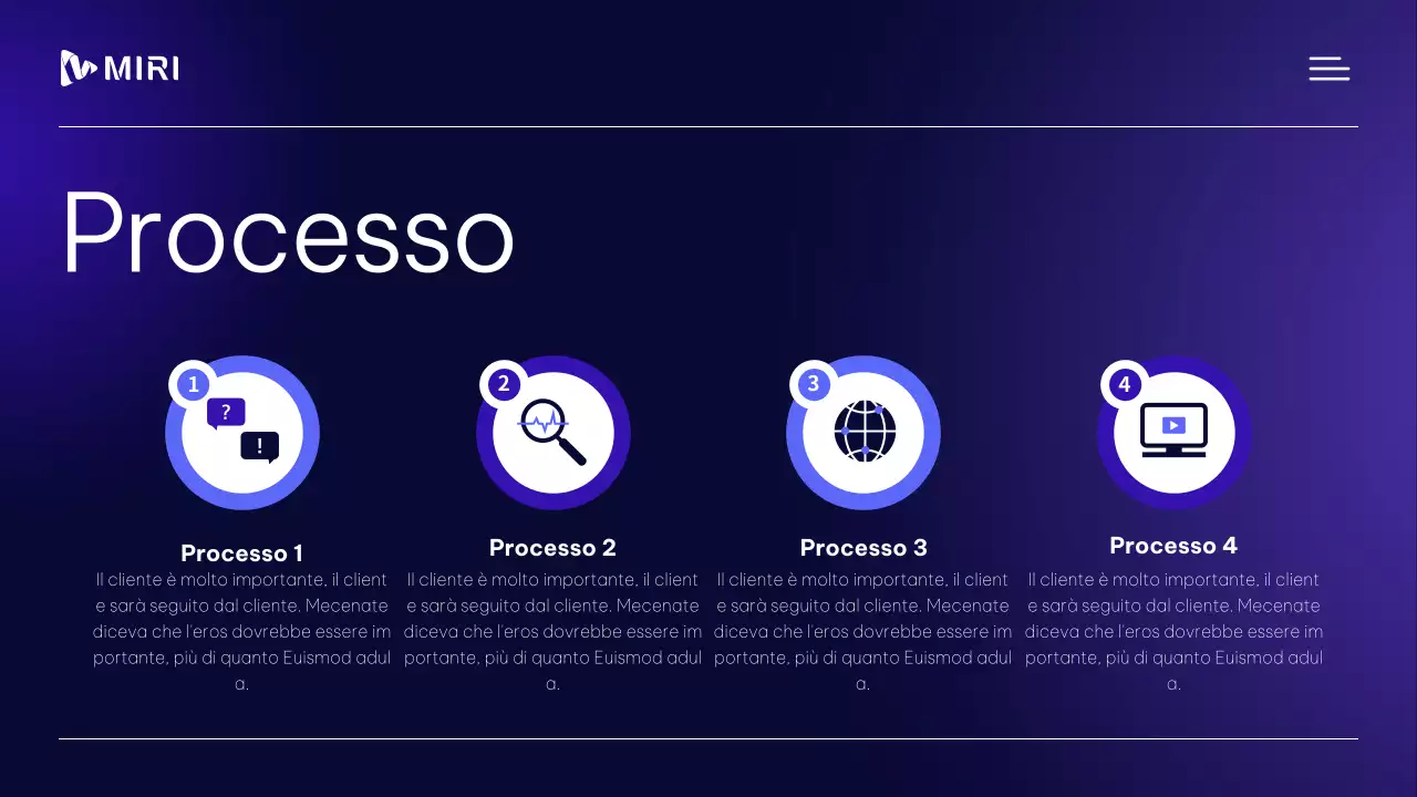 Materiali moderni e professionali per il profilo aziendale in viola e bianco