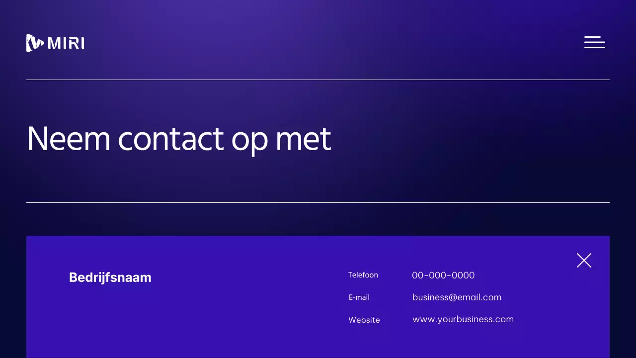 Modern, professioneel zakelijk profielmateriaal in paars en wit