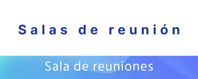 Guía de salas de reuniones con degradado azul