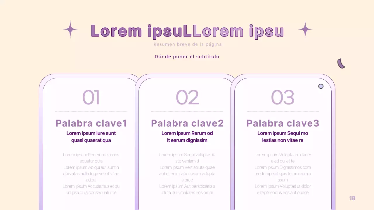 Una sencilla presentación PM en amarillo y morado