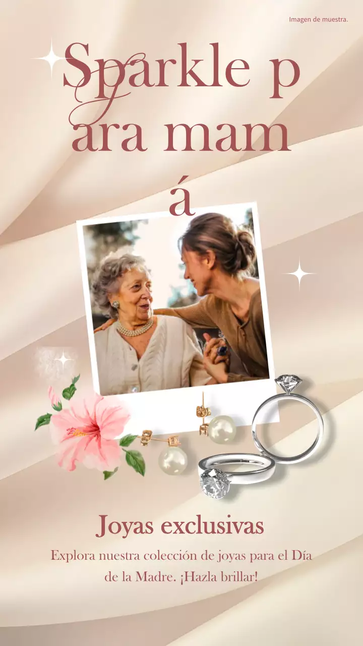 Beige y Rojo Elegante Día de la Madre Joyería Venta Promocional