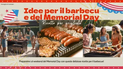 Ricette per il barbecue del Memorial Day in beige e rosso kitsch