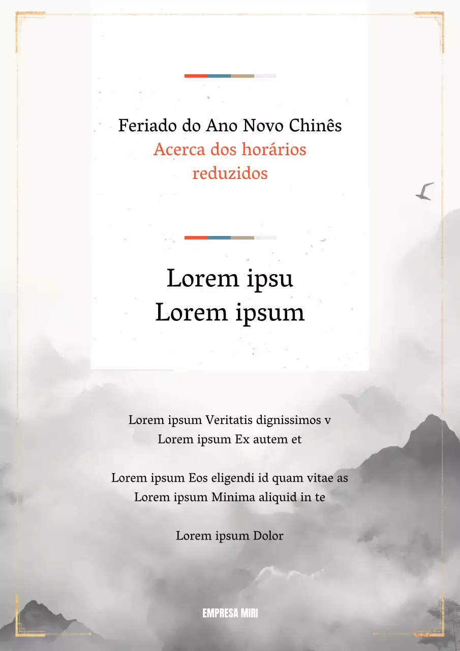 Aviso de redução do Ano Novo Lunar Oriental em preto e dourado